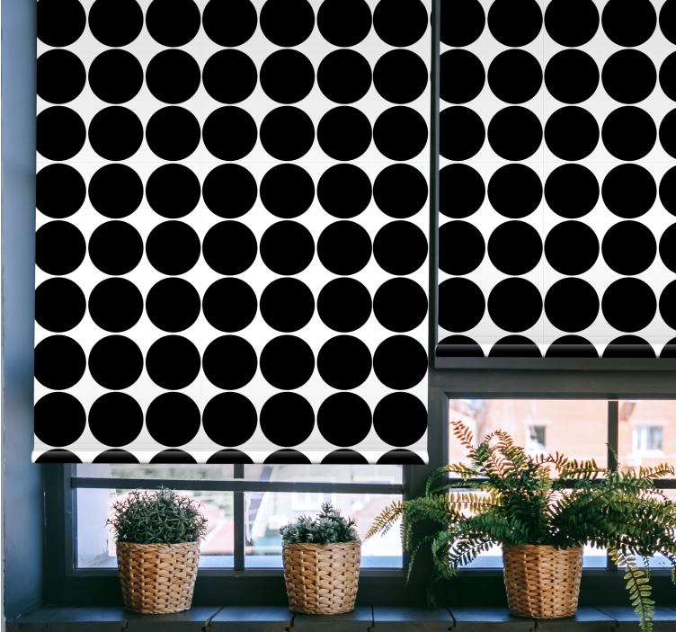 Store enrouleur moderne motif de cercle monochrome - TenStickers