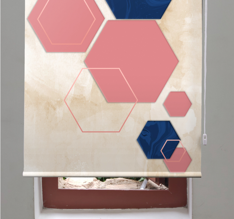 Store enrouleur moderne motif hexagonal géométrique - TenStickers