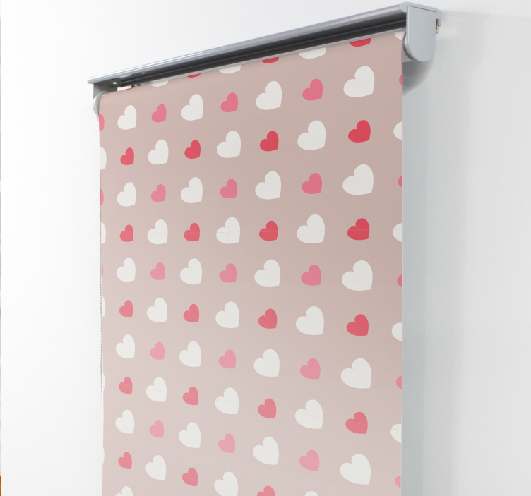 Store enrouleur motif coeur rose et blanc - TenStickers
