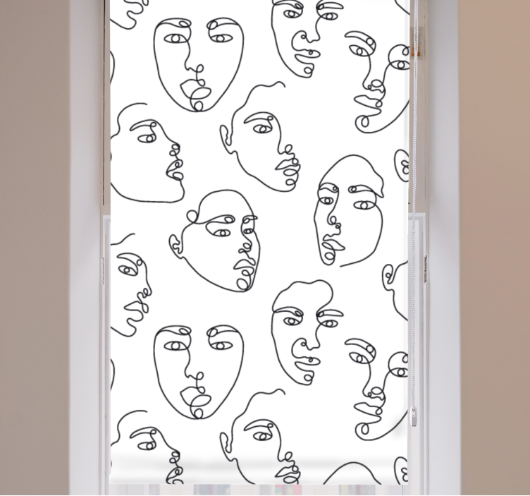 Store enrouleur original contours artistiques des visages - TenStickers