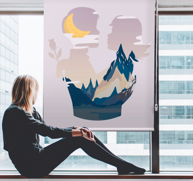 Store enrouleur original scène de montagne nocturne - TenStickers