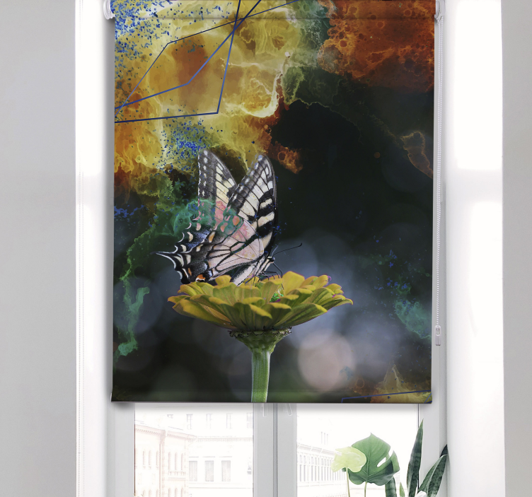 Store enrouleur papillon composition florale de papillons - TenStickers