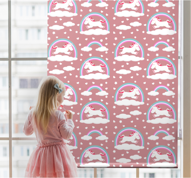 Store enrouleur chambre enfant thème de licorne magique - TenStickers