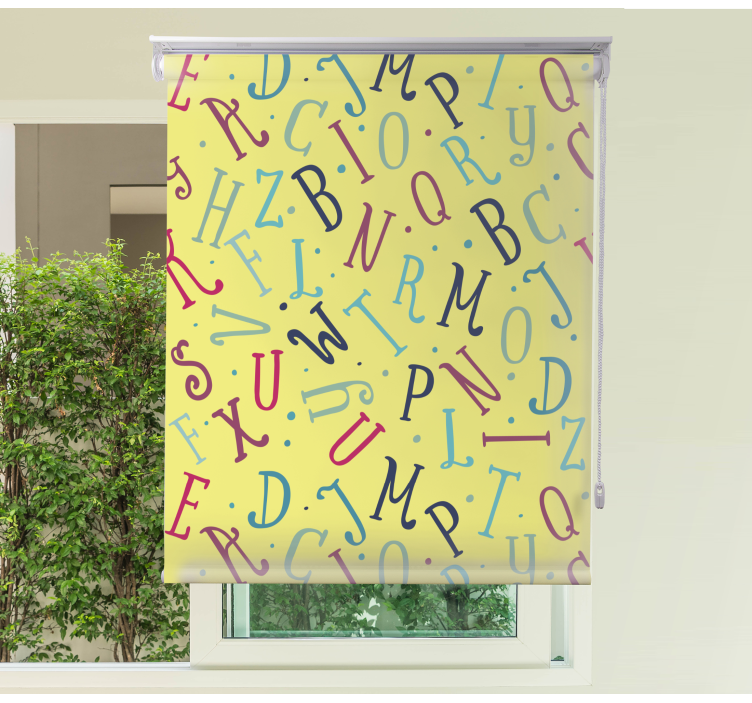 Store enrouleur phrase lettres de l'alphabet colorées - TenStickers