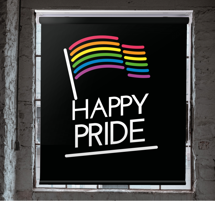 Store enrouleur phrase message du drapeau arc-en-ciel - TenStickers