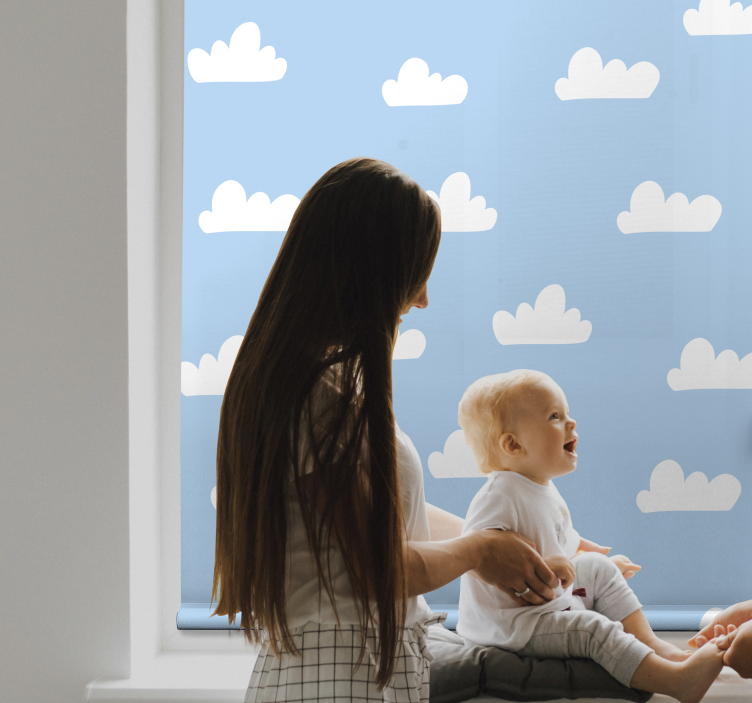 Store enrouleur chambre enfant motif de cumulus - TenStickers