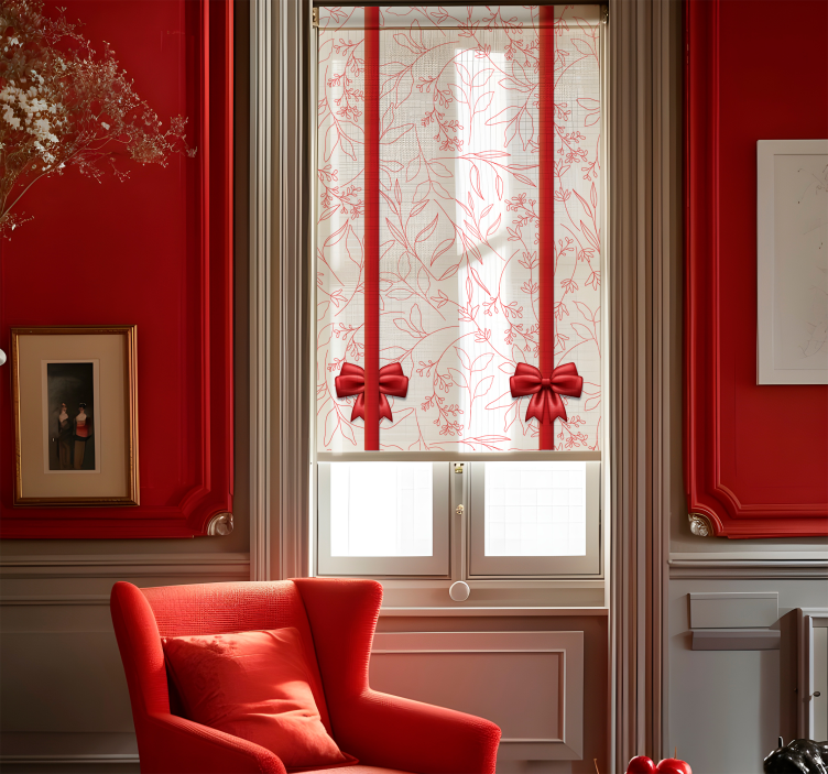 Store enrouleur romantique noeuds rouges - TenStickers