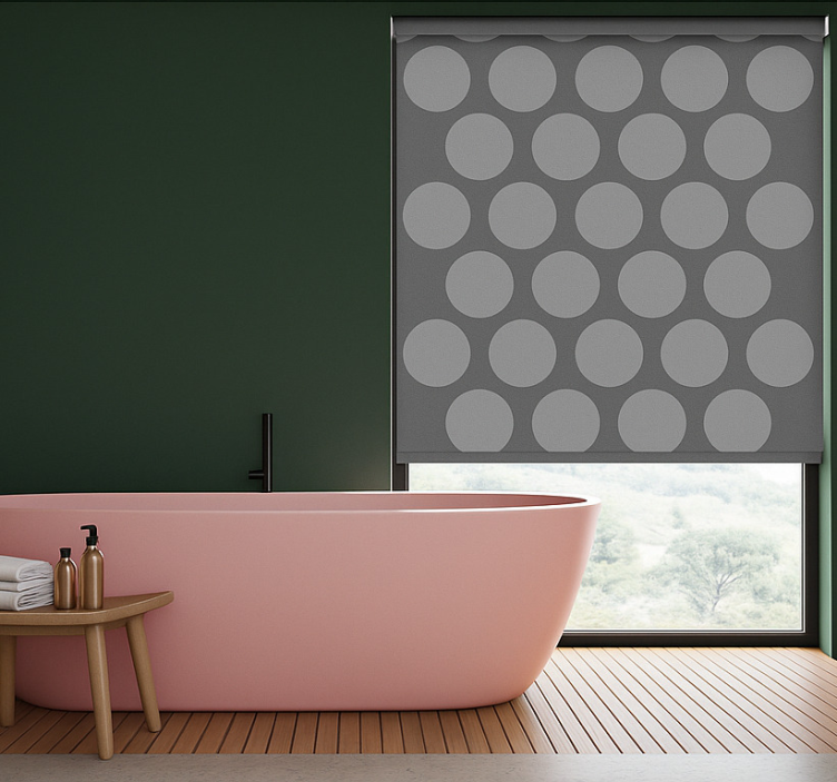 Store enrouleur salle de bain cercles gris texturés - TenStickers