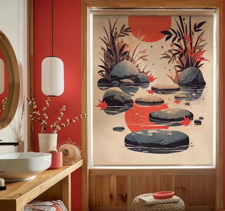 Store enrouleur salle de bain inspiration style japonais - TenStickers