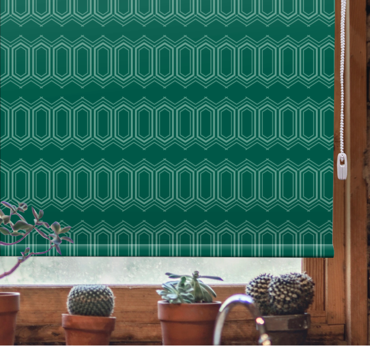 Store enrouleur textures et motifs motif géométrique vert - TenStickers