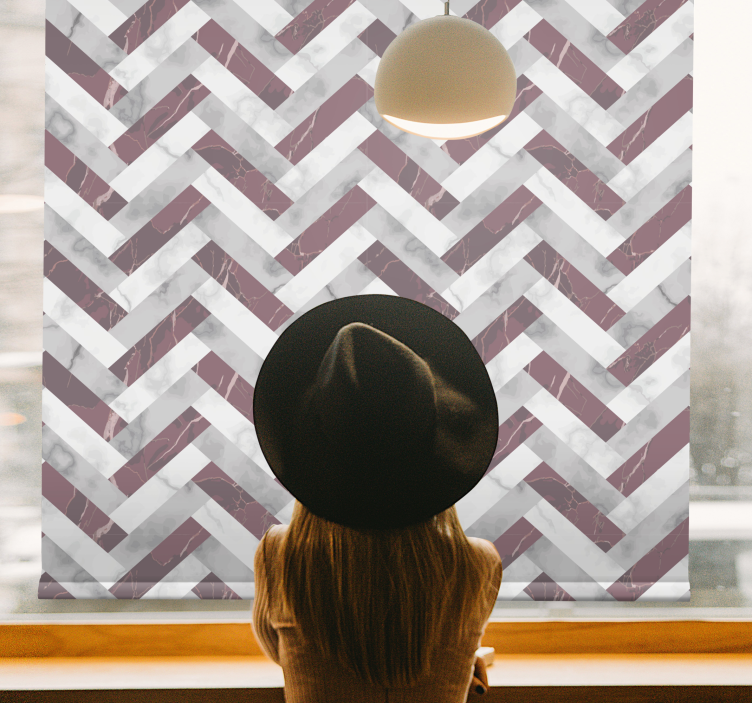 Store enrouleur textures et motifs motif marbré à chevrons - TenStickers