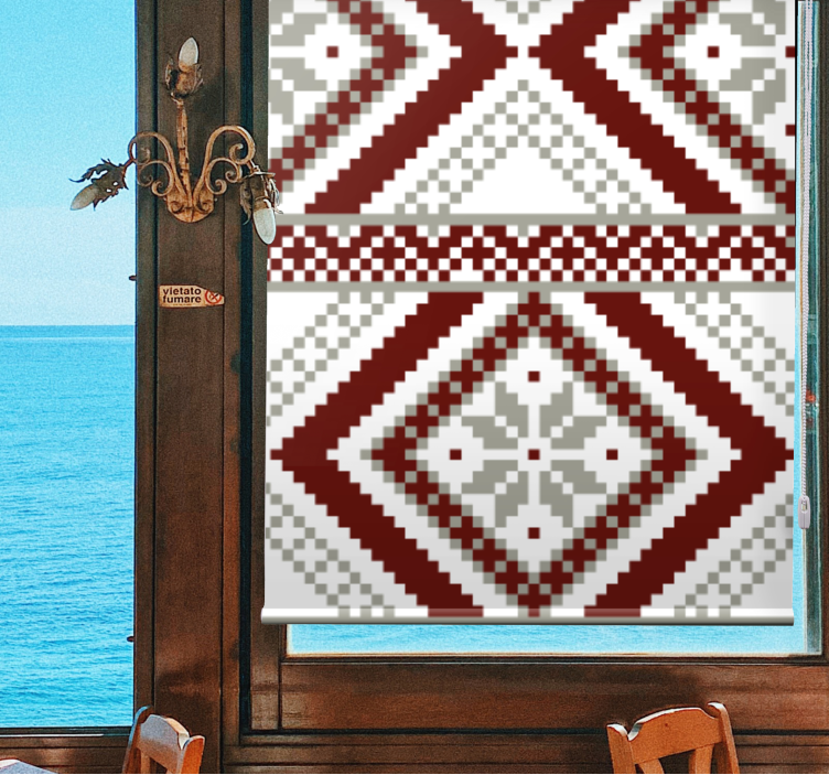 Store enrouleur textures et motifs motif textile géométrique - TenStickers
