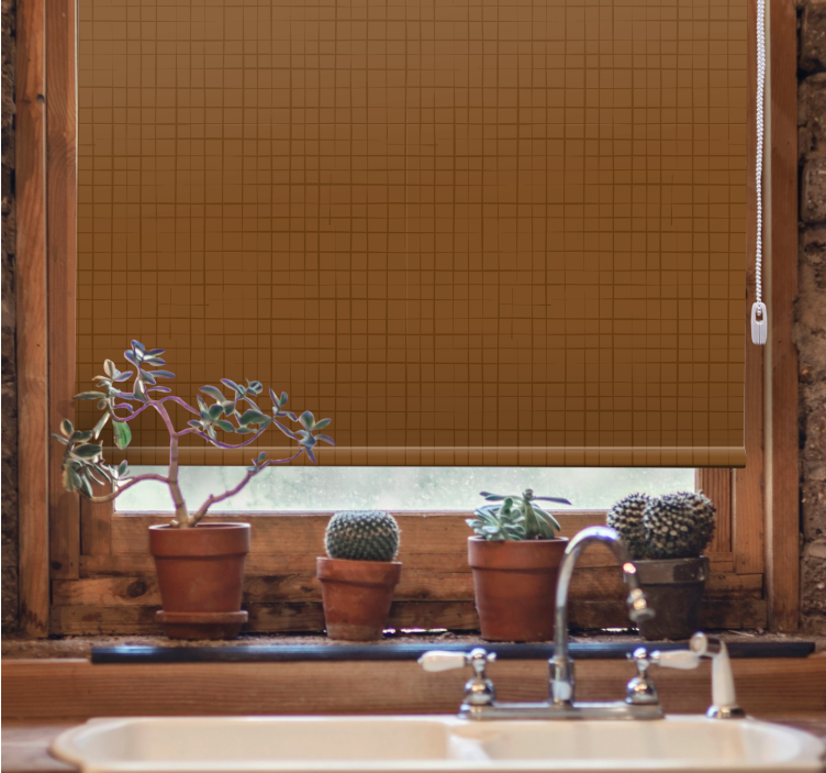 Store enrouleur textures et motifs surface des carrés bruns - TenStickers