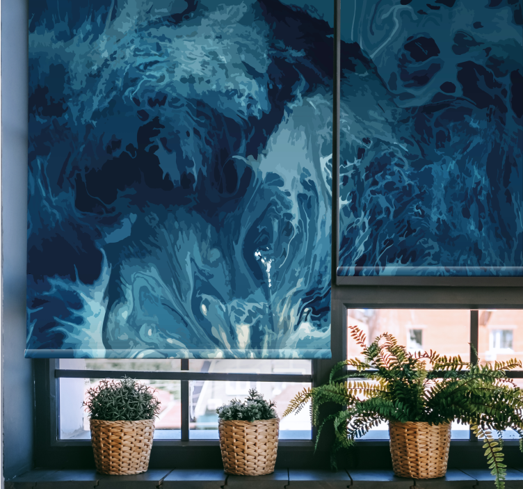 Store enrouleur textures et motifs vagues fluides de l'océan - TenStickers