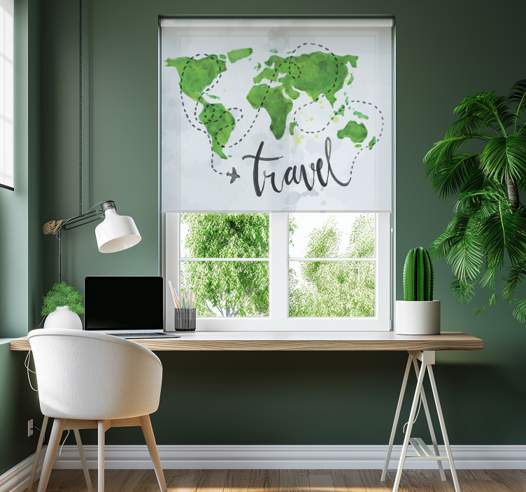 Store carte du monde voyage aquarelle - TenStickers