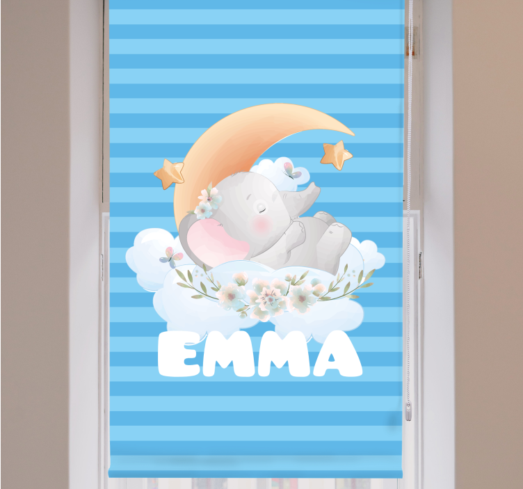 Stores bébés éléphant d'animaux mignons avec nom - TenStickers