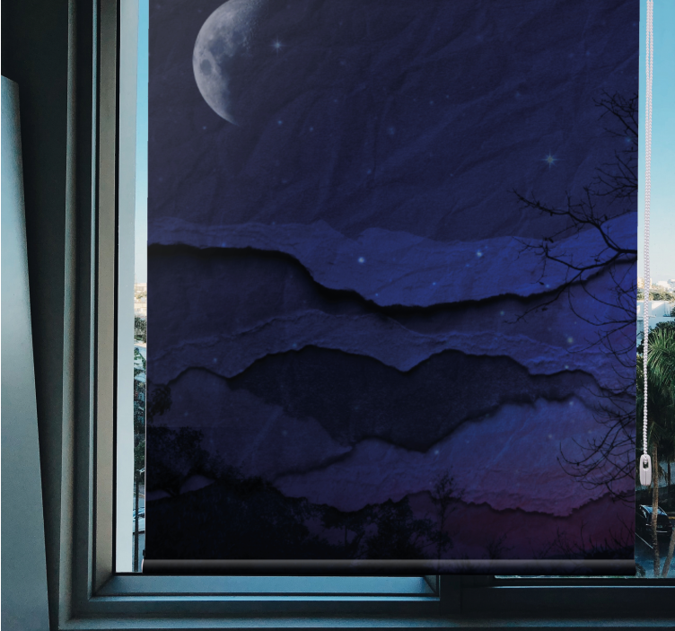Stores pour couples Paysage original de nuit avec la lune - TenStickers