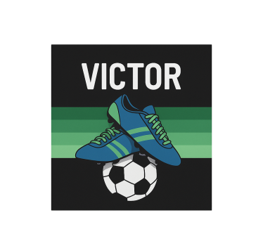 Store enrouleur chambre enfant chaussures de football avec nom - TenStickers