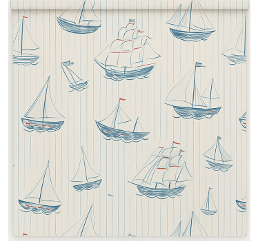 Store enrouleur chambre enfant dessin de conception de bateaux - TenStickers