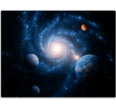 Store enrouleur chambre ado galaxie espace planète - TenStickers