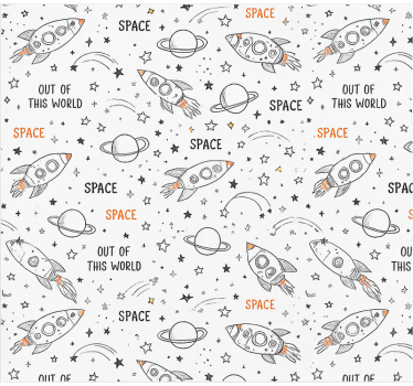 Store enrouleur chambre ado motif spatial dessiné - TenStickers