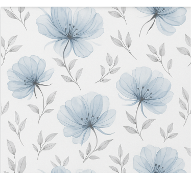 Store enrouleur chambre ado fleurs bleues élégantes - TenStickers