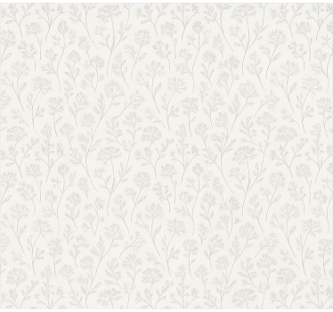 Store enrouleur salle à manger art floral gris fin - TenStickers