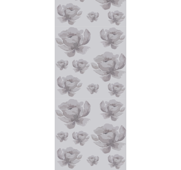 Store enrouleur salle à manger motif floral gris 80's - TenStickers