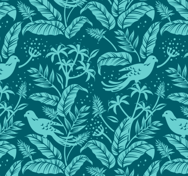 Store enrouleur salle à manger oiseaux volants turquoise - TenStickers