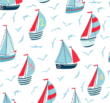 Store enrouleur chambre enfant voiliers et oiseaux - TenStickers