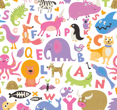 Store enrouleur chambre enfant animaux de l'alphabet - TenStickers
