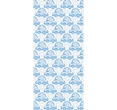 Store enrouleur chambre enfant lignes de voiture bleues - TenStickers