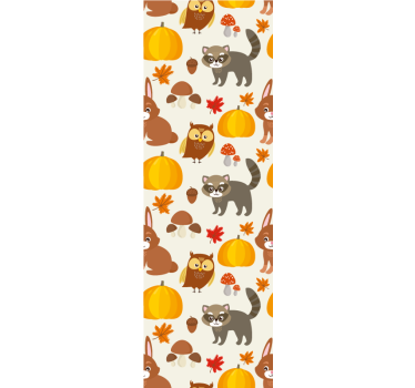 Store enrouleur chambre enfant animaux de la forêt automnale - TenStickers