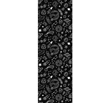 Store enrouleur chambre enfant cosmos noir et blanc - TenStickers