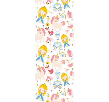 Store enrouleur chambre enfant princes et licornes - TenStickers