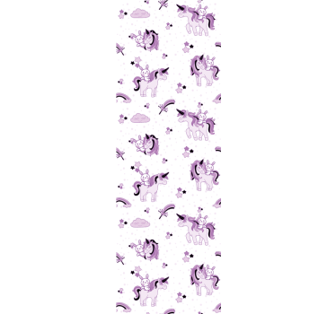 Store enrouleur chambre enfant licorne et lapin étoiles - TenStickers