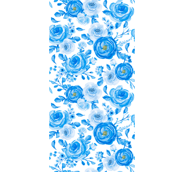 Store enrouleur chambre enfant style nordique fleurs bleues - TenStickers