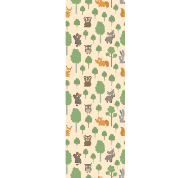 Store enrouleur chambre enfant animaux et arbres mignons - TenStickers