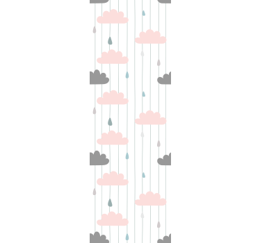 Store enrouleur chambre enfant nuages roses et gris - TenStickers