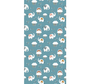 Store enrouleur chambre enfant Éléphant sous la pluie - TenStickers