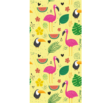 Store enrouleur chambre enfant animaux mignons et plantes - TenStickers