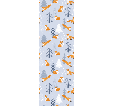 Store enrouleur chambre enfant motif forêt hiver renard - TenStickers