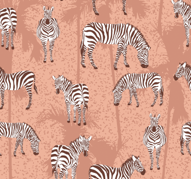 Store enrouleur chambre enfant zèbre et palmiers marron - TenStickers