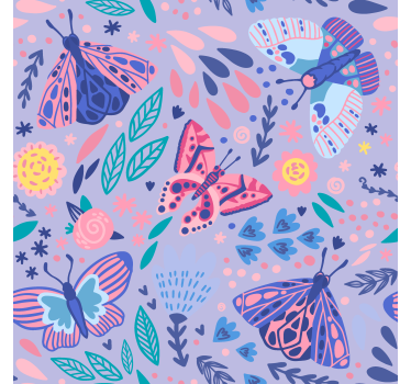 Store enrouleur chambre enfant papillons en tons violets - TenStickers
