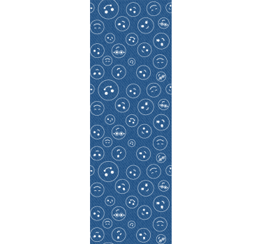 Store enrouleur chambre ado visages souriants bleus navy - TenStickers
