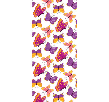 Store enrouleur chambre ado motif papillons rose et jaune - TenStickers