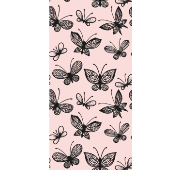 Store enrouleur chambre ado motif petits papillons noirs - TenStickers