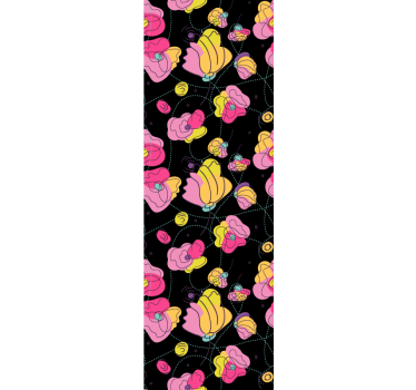 Store enrouleur chambre ado motif fleurs néon - TenStickers