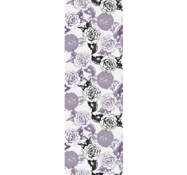 Store enrouleur chambre ado motif floral violet et noir - TenStickers