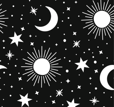 Store enrouleur chambre ado étoiles et lunes blanches - TenStickers